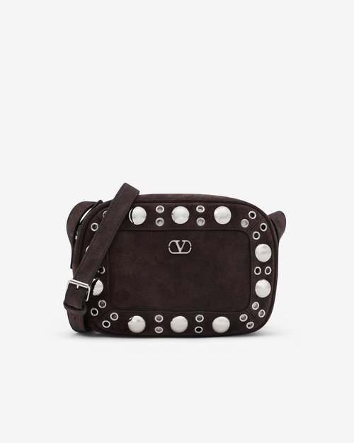 Valentino Garavani Nellcôte Suede Shoulder Bag - Brown - 7Y2B0R74JET