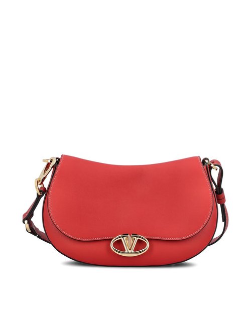 Valentino Garavani Ohval Foldover Top Small Shoulder Bag - Red - 5W2B0N88CVC0RO
