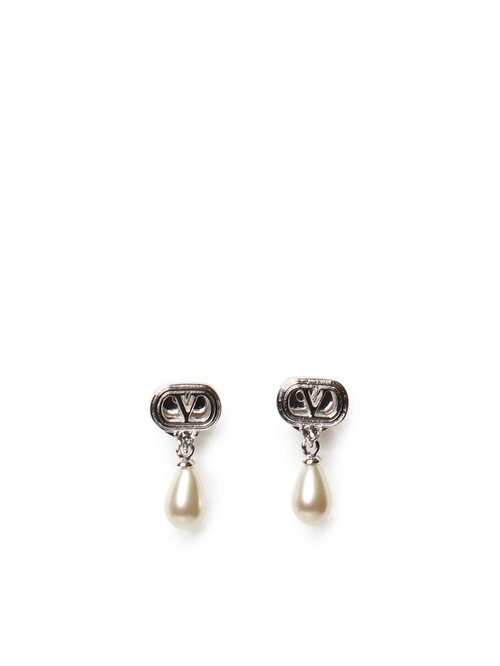Valentino Garavani Ovalette Earrings In Metal, Pearls, And Swarovski Crystals - 8W2J0BG8WKDDFF