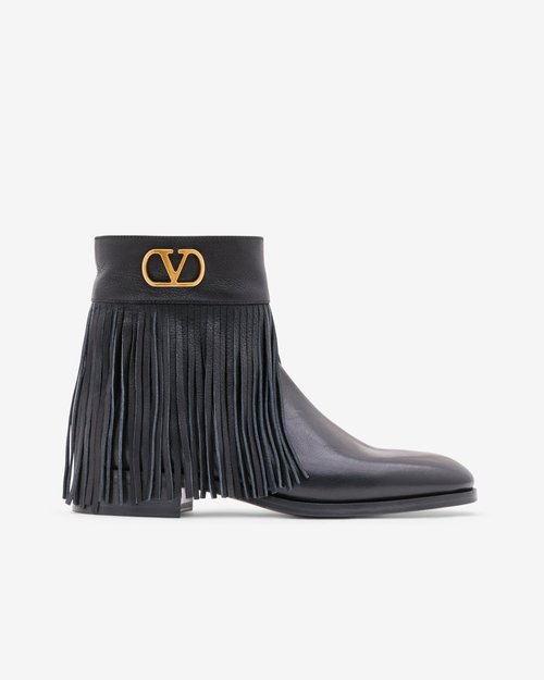 Valentino Garavani Pat Buffalo Ankle Boot - Black - 6Y2S0J94MIL0NO