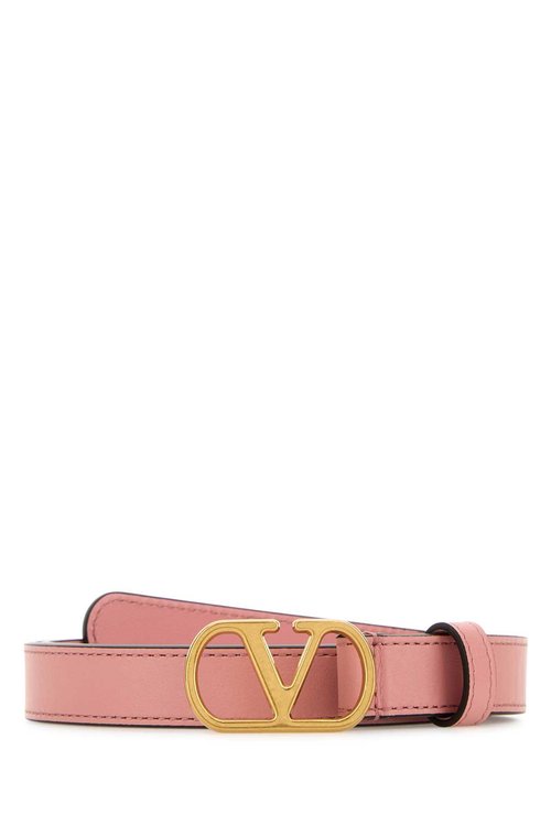Valentino Garavani Pink Leather Vlogo Belt - 7W2T0SM7IYRBKA