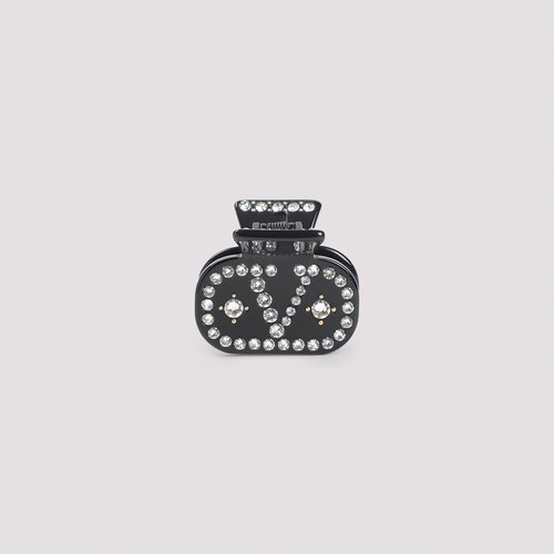 Valentino Garavani Plastic Hair Clip - 6W2J0X64LGURFYNEROOROCRYSTAL