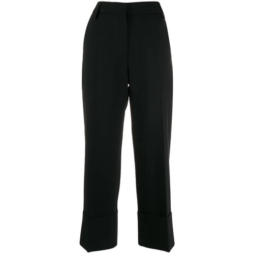 Valentino Garavani Pleated Cropped Pant - Black - SBDRB3904FJ0NO