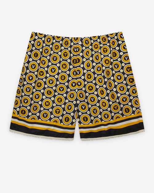Valentino Garavani Printed Poplin Bermuda Shorts - Black/Yellow - 7V3RDE38AYQCLP