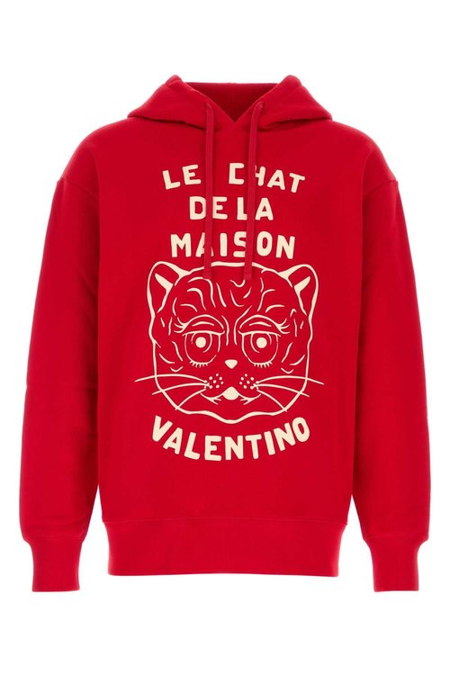 Valentino Garavani Red Cotton Sweatshirt - 7V3MF28NB33BR3
