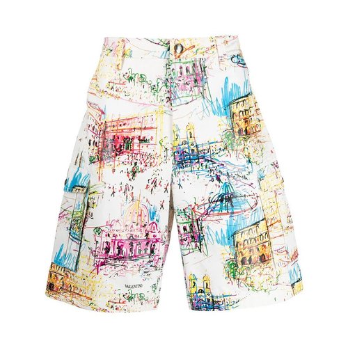 Valentino Garavani Roman Sketches-Print Bermuda Shorts - White - VV3RD56275N2TM