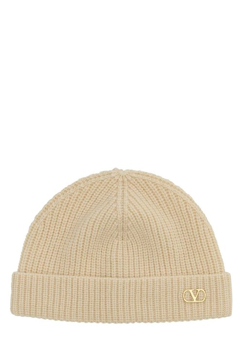 Valentino Garavani Sand Cashmere Beanie Hat - 6Y2HB02GATZ581