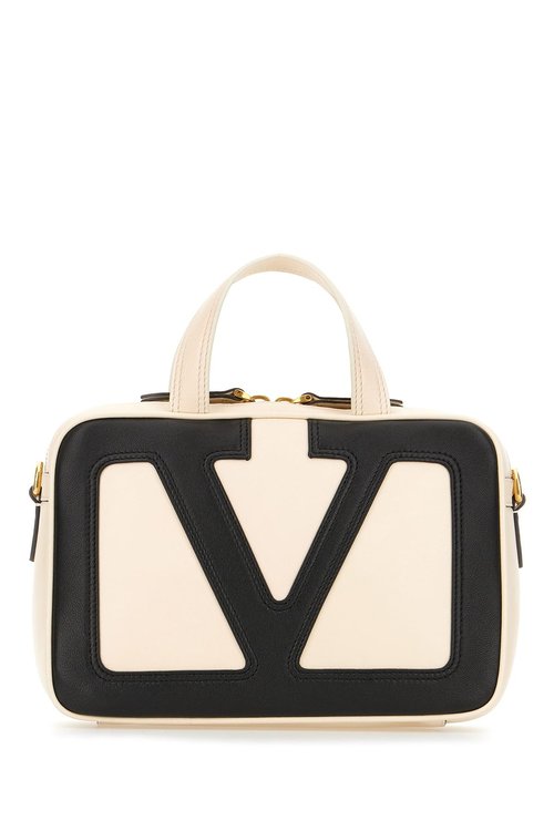 Valentino Garavani Sand Nappa Leather Viva Superstar Handbag - Black/White - 6W0B0R73PTJR4V