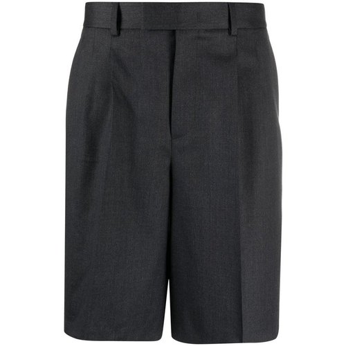 Valentino Garavani Stripe-Detail Knee-Length Shorts - Grey/Two Tone - VV0RDB366RTZ07
