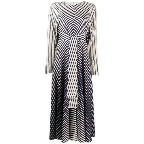Valentino Garavani Stripe TieWaist Maxi Dress - Ivory/Navy Blue - TB3VAQC754P6A1