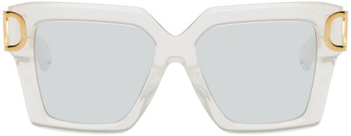 Valentino Garavani Transparent I Squared Frame Sunglasses - Translucent Ivory/Si - VLS-107C-55