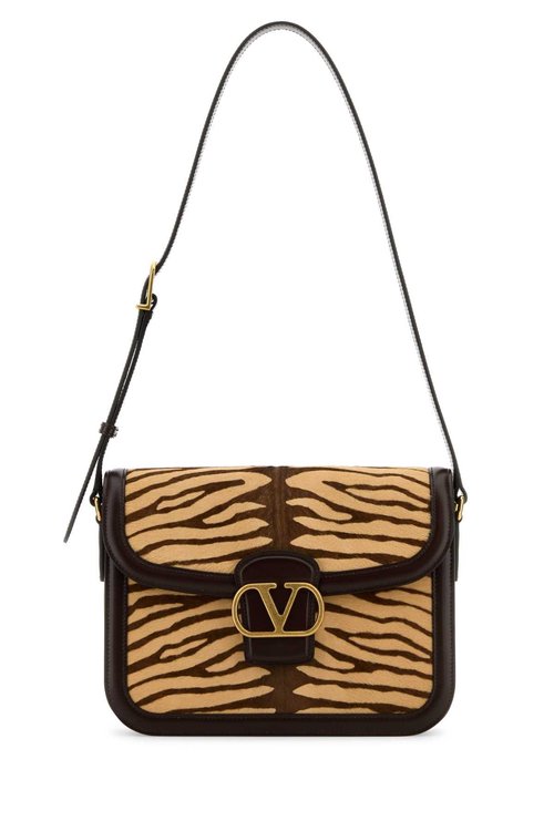 Valentino Garavani Two-tone Calf Hair And Leather 9to5 Shoulder Bag - Beige/Brown/Two Tone - 6W2B0R15SXZRDZ