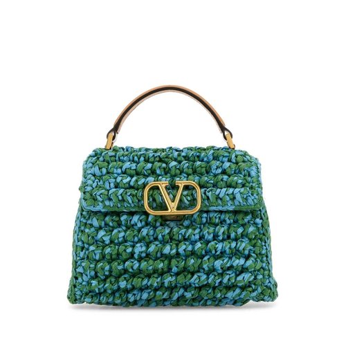 Valentino Garavani Two-Tone Raffia Vsling Handbag - Two Tone/Yellow - 6W2B0G97EILR6A20