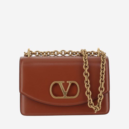 Valentino Garavani Vain Leather Small Shoulder Bag - Brown - 6W0B0R17GCBWUC