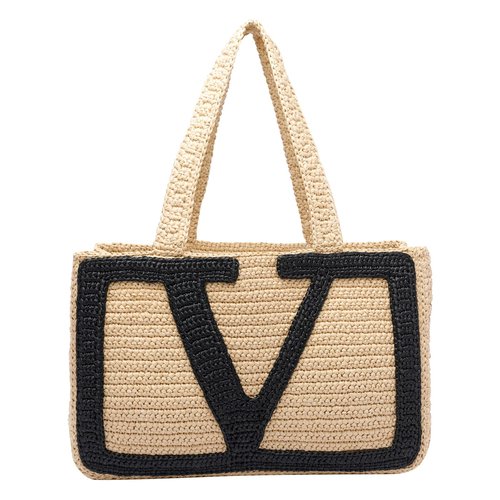 Valentino Garavani Viva Superstar Crochet Tote Bag - Beige - B0S10QETEX9