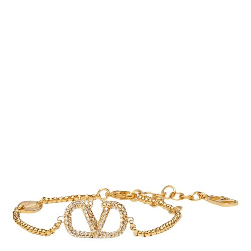 Valentino Garavani Vlogo Signature In Metal And Swarovski Crystals Bracelet - J0F84YCWMH5