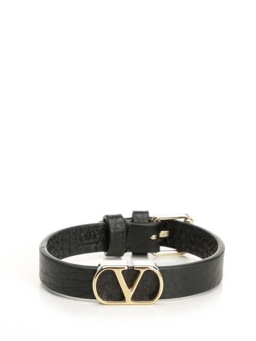Valentino Garavani Vlogo Signature Leather Bracelet - 7Y2J0X63NTP0NO