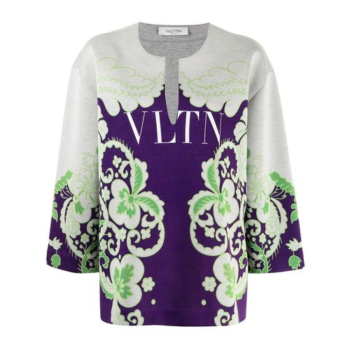 Valentino Garavani Vltn Floral-Print Sweatshirt - Purple - VB3MF09D68PR07