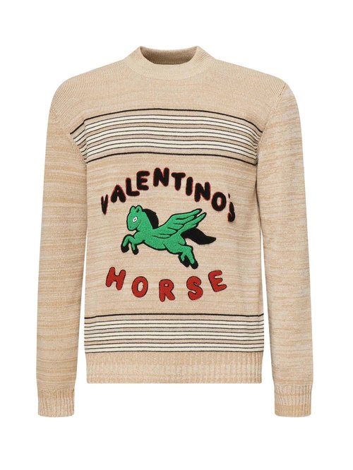 Valentino Garavani Wool And Cotton Sweater With Logo - 7V3KC34EB27DRY