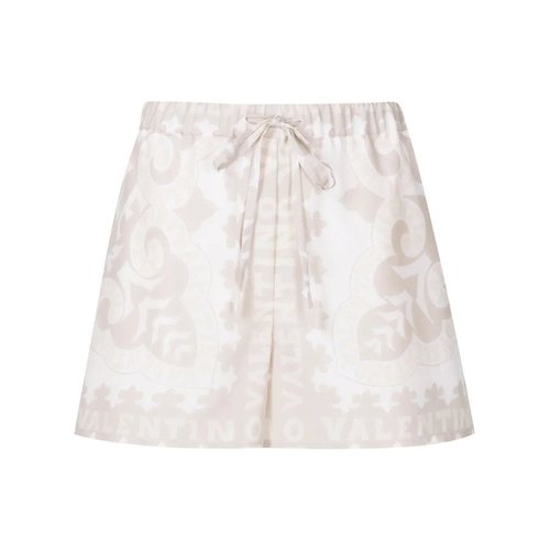 Valentino GeometricPrint Drawstring Shorts - Neutrals - 2B3RF13T7SSA03