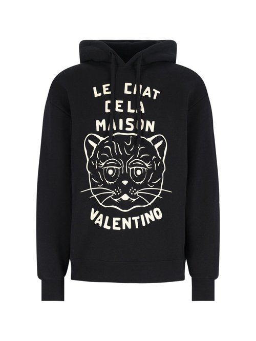 Valentino Black Hoodie - Nero/Burro - 7V3MF28NB339RA