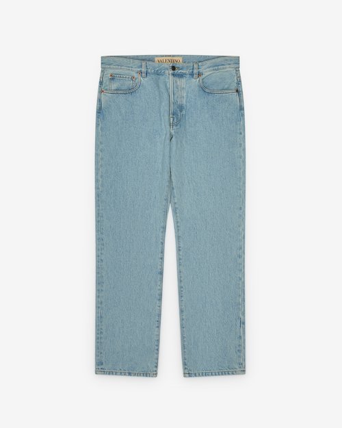 Valentino Light Blue Cotton Jeans - Denim Blue - 8V3DE14CBA5508