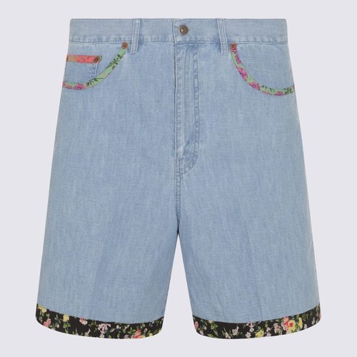 Valentino Light Blue Cotton Shorts - 6V0DD04HALM508