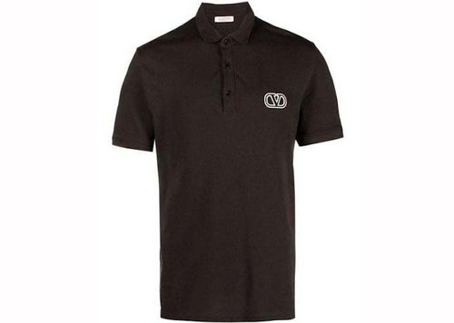 Valentino Logo Patch Poloshirt - Brown - 3V3MHO01K954E05