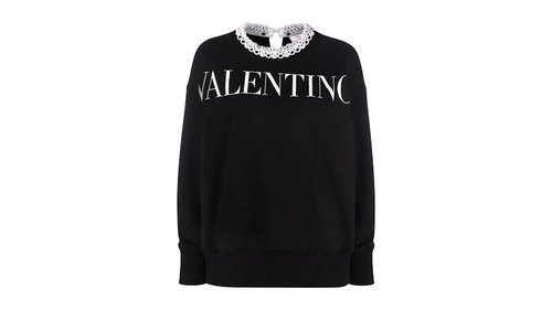 Valentino LogoPrint LongSleeve Sweatshirt - Black - WB0MF12V6PG0NO