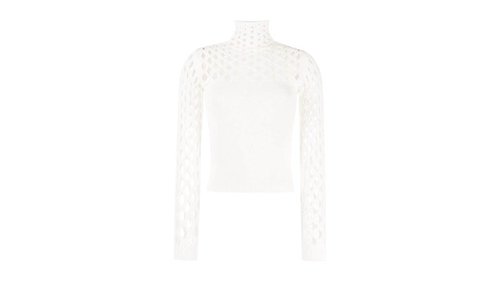 Valentino OpenKnit RollNeck Top - Neutrals - WB0KCC426SNA03