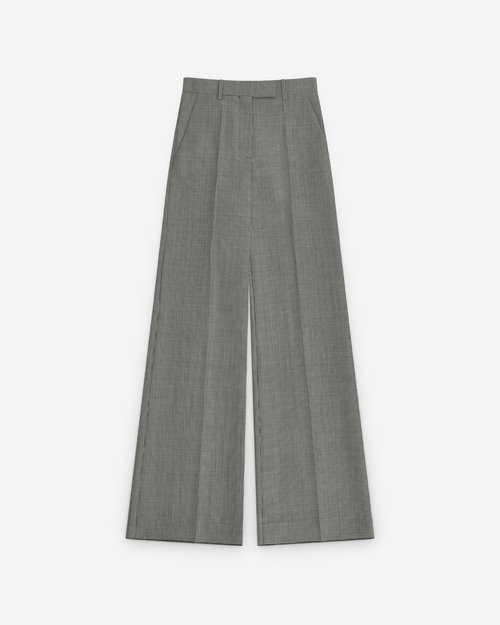 Valentino Palazzo Trousers - Grey/Black - 7B0RB6S09Q1