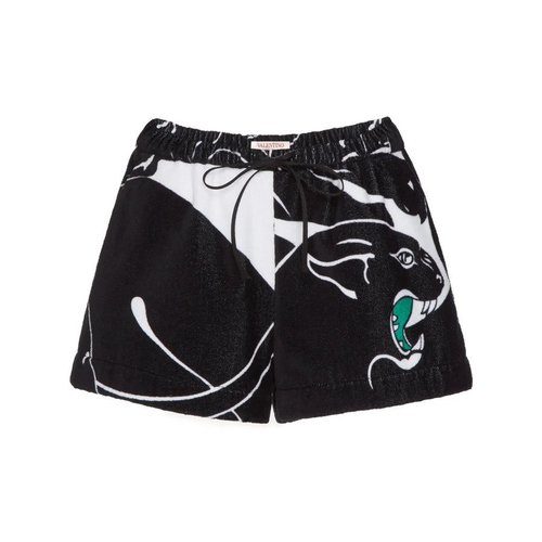 Valentino PantherPrint Shorts - Black - 3B3RF12T86DK1E