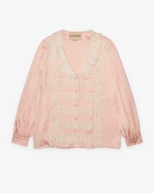 Valentino Pink Crêpe De Chine Shirt - Cipria/Avorio - 7B3AB7W09AY0P7