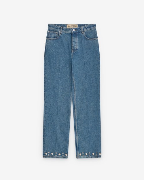 Valentino Press Stud Jeans - Blue - 7V3DE05PB0W