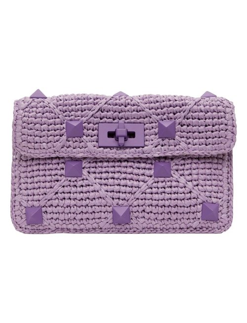 Valentino Roman Stud Small Pouch - Purple