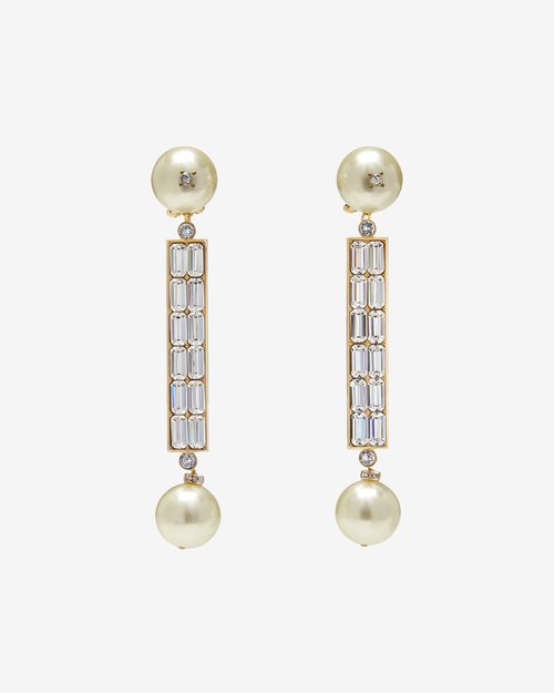 Valentino San Fin Metal Earrings - Gold/Cream - 7W2J0AP0HJYCNP