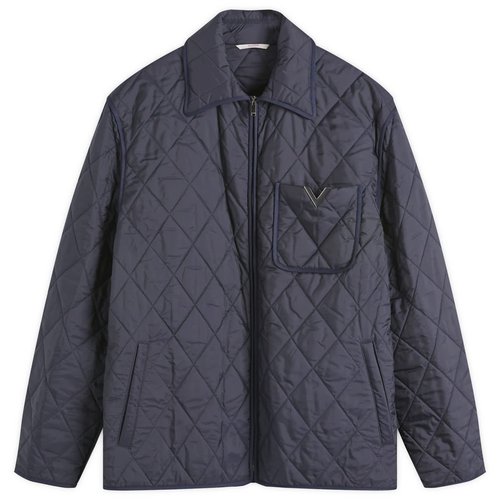 Valentino Signature Quilted Shirt - Navy - 5V3CJK15AAA598