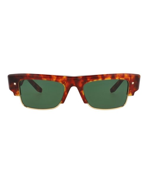 Valentino SquareFrame Acetate/Metal Sunglasses - Tortoise Tortoise Green (Vls/164B/52)