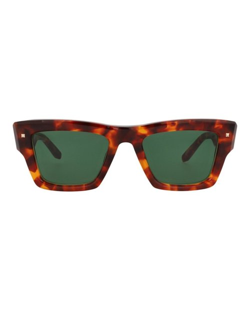 Valentino SquareFrame Acetate Sunglasses - Tortoise Tortoise Green (Vls/106C/53)
