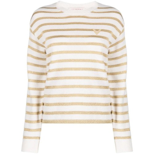 Valentino Striped LogoPlaque Jacket - Neutrals - 2B3KC43F7QYO06