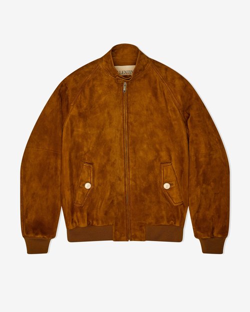 Valentino Suede Jacket - Tobacco - 7V3NAAM5B22K29