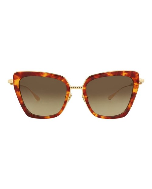 Valentino Sunglasses Cat EyeFrame Metal/Acetate - Havana Gold Bron (Vls/165B/53)