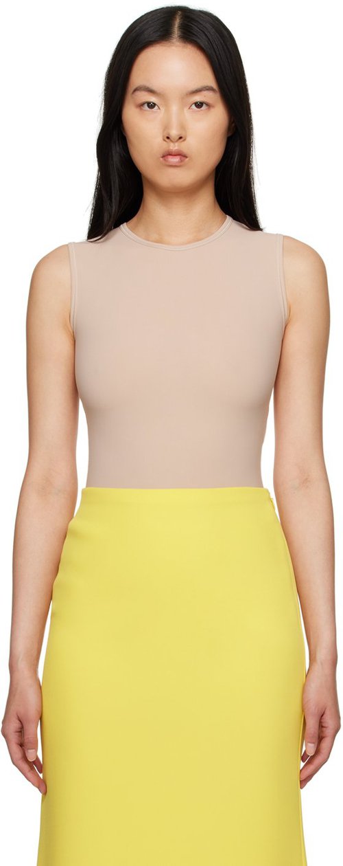 Valentino Tan Crewneck Bodysuit - S69 Sand - 2B0MR00S7WM