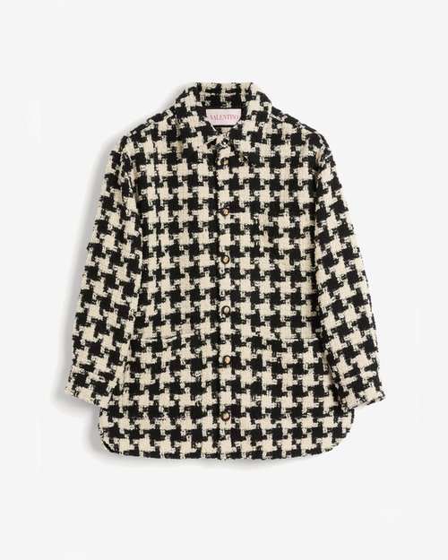 Valentino Tweed Jacket - Ivory/Black - 6V3CIP80AMD0AN