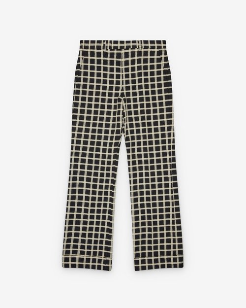 Valentino Windowed Check Trouser - Black/Ivory - 7V3RBM95AWFDRB