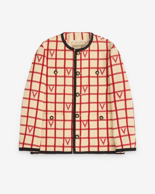Valentino Wool Blend Jacket - Butter/Paris - 7V3CJH38AWD