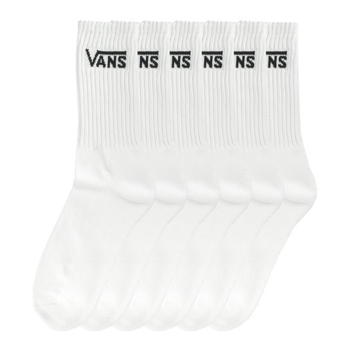 Vans 6 Pack Classic Crew - White/Black Logo - VN000QCBWHT