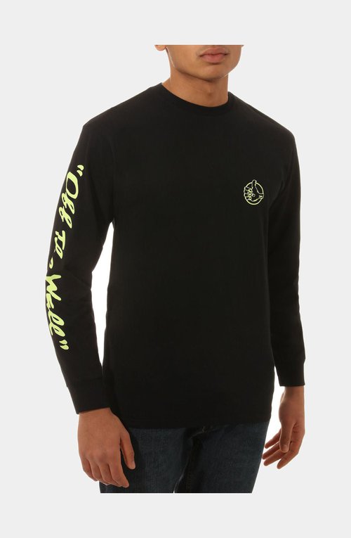 Vans BMX Off The Wall Long Sleeve T-Shirt - Black/Green - VN0A454ABLK