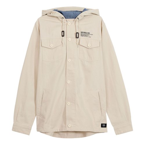 Vans Casual Hooded Jacket - Beige/Black/Blue - VNOA36JL2N1
