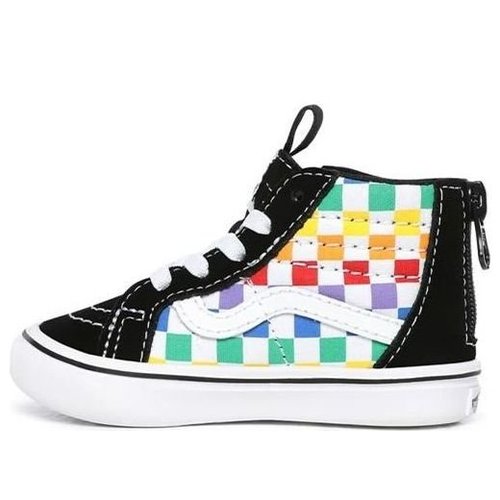 Vans Checkerboard Comfycush Sk8-Hi Zip - Black/Multi-Color - VN0A4VJNU09